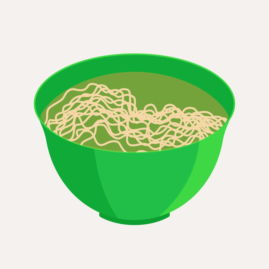 soupy noodle made with ramen illustration pack