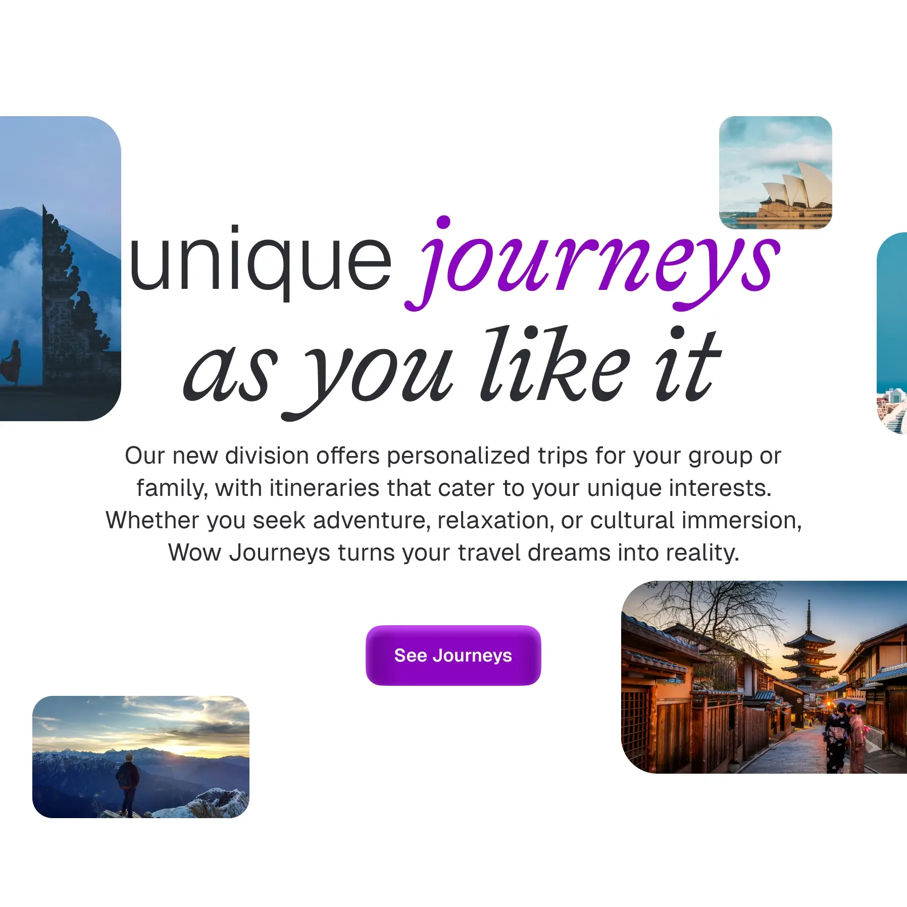 wow journeys homepage