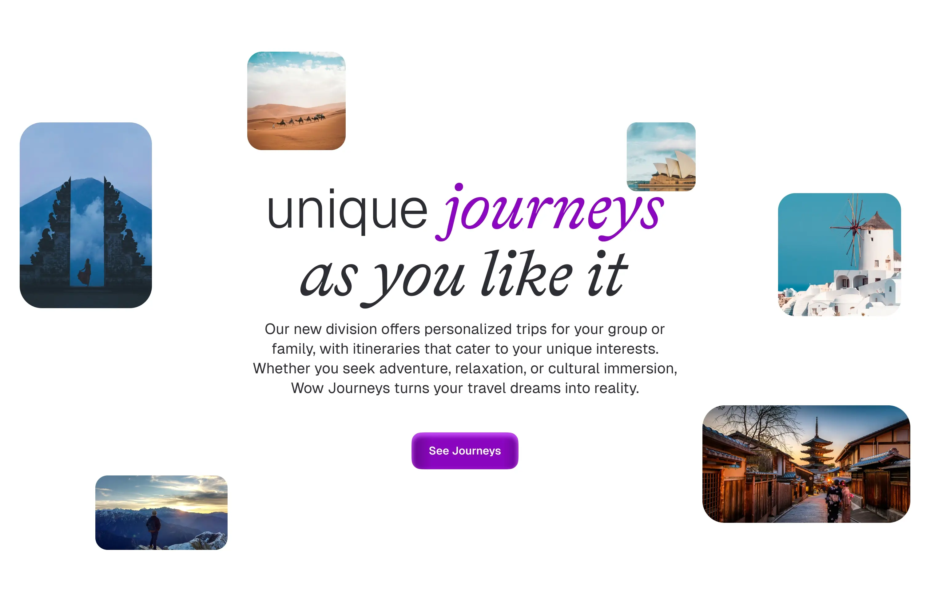 wow journeys homepage