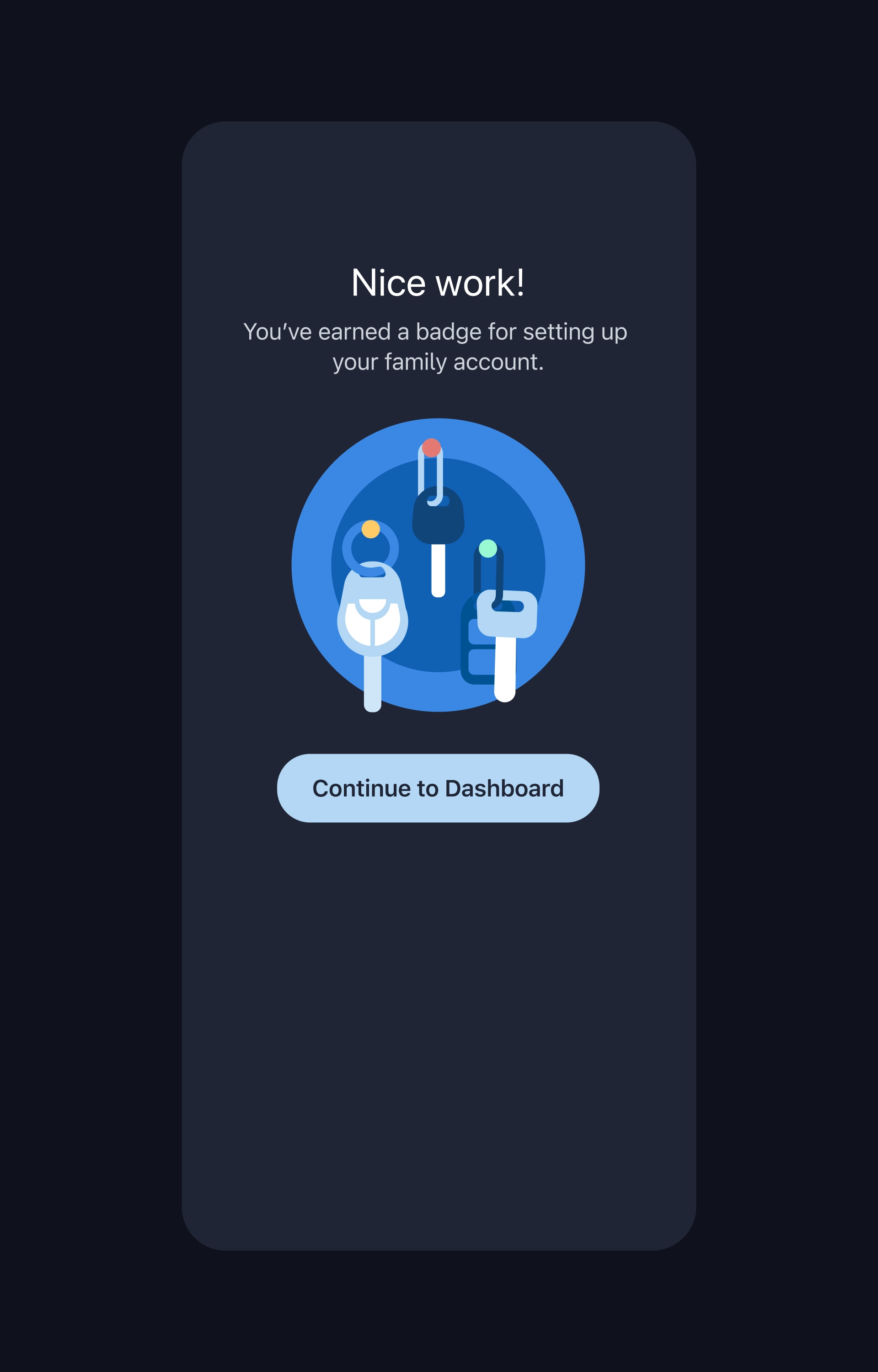 badges for completing in-app tasks